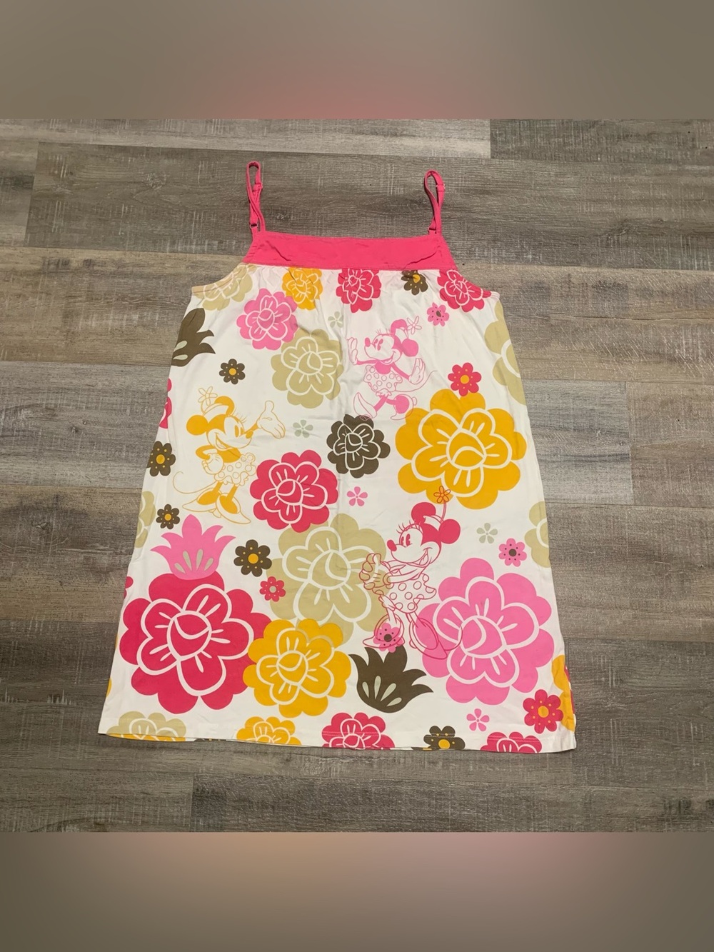 Disneyland Resort Mickey & Minnie Mouse Floral Sleeveless Nightgown Disney Sz L